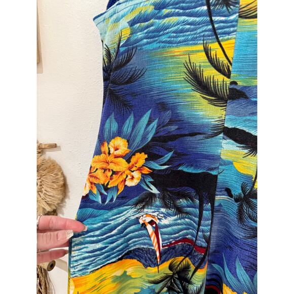 90s Slinky Hawaiian Print Mini Dress - Picture 7 of 8